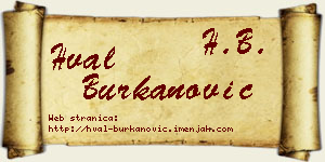 Hval Burkanović vizit kartica